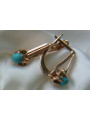 "Boucles d'oreilles vintage en or rose 14 carats 585 avec turquoise" vetq200 vetq200