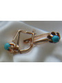 "Boucles d'oreilles vintage en or rose 14 carats 585 avec turquoise" vetq200 vetq200