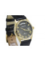 14 Karat Gelbgold und Schwarz Geneve Uhr mw013y