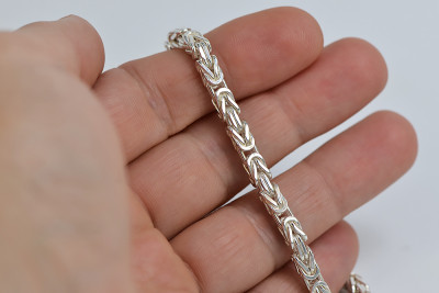 Bracelet Byzantin en argent sterling 925 avec différentes pierres précieuses cb014s