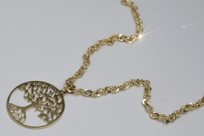 Golden Tree of Luck Pendant with Singapour Flair 