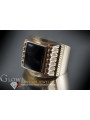 Bague Vintage en or rose 14 carats, Onyx csc013