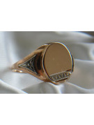 Anillo sello vintage de oro 14k con piedras preciosas masculino en rosa. vsc017