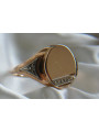 Anillo sello vintage de oro 14k con piedras preciosas masculino en rosa. vsc017