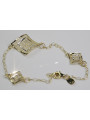 Bracelet Fantaisie en Or Jaune et Blanc Italien 14K, 18 c. cb070yw