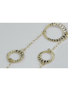 Bracelet Fantaisie en Or Jaune et Blanc Italien 14K, 18 c. cb071yw