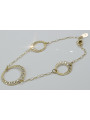 Bracelet Fantaisie en Or Jaune et Blanc Italien 14K, 18 c. cb071yw