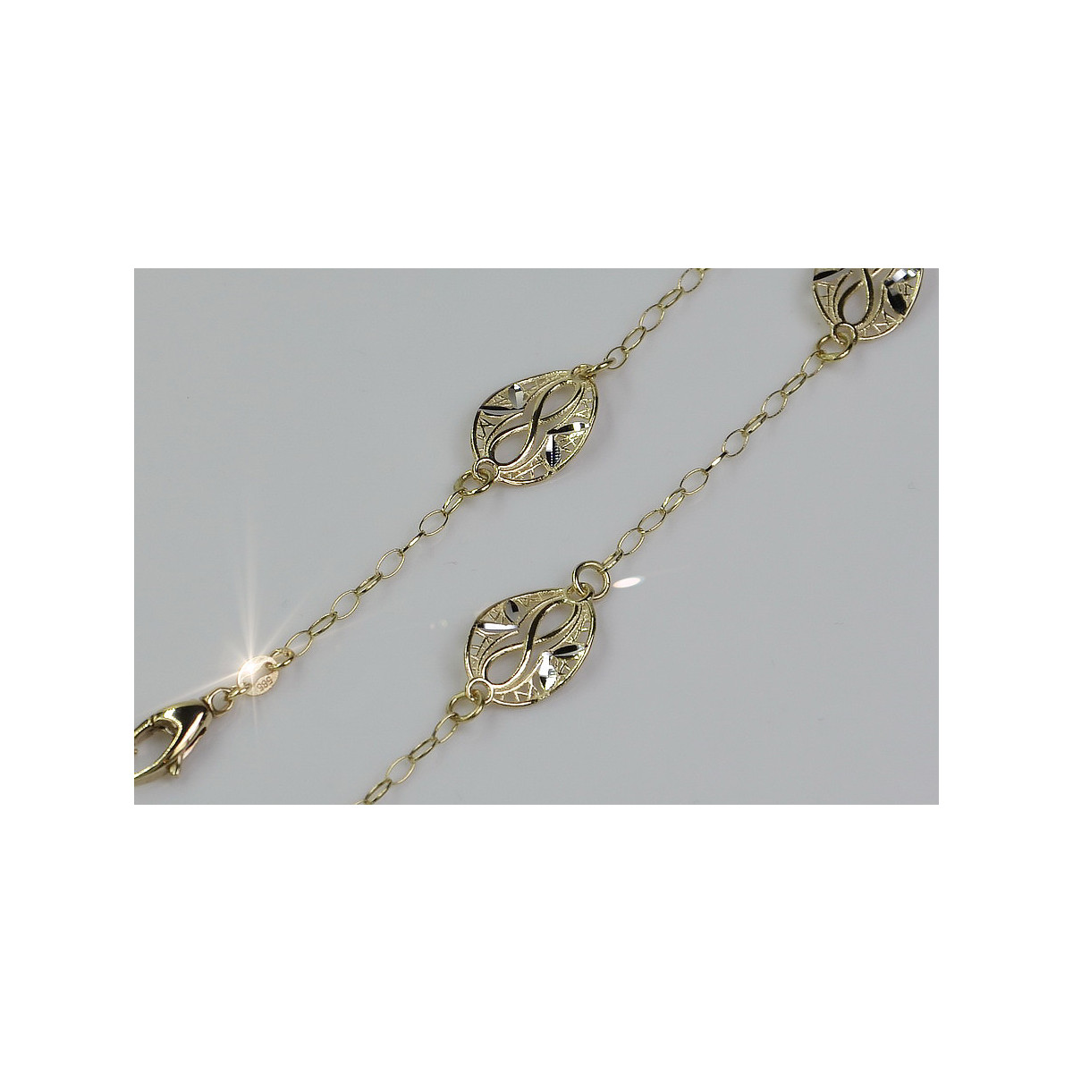 Pulsera Fantasía de Oro Blanco y Amarillo 14K con Diferentes Piedras cb072yw