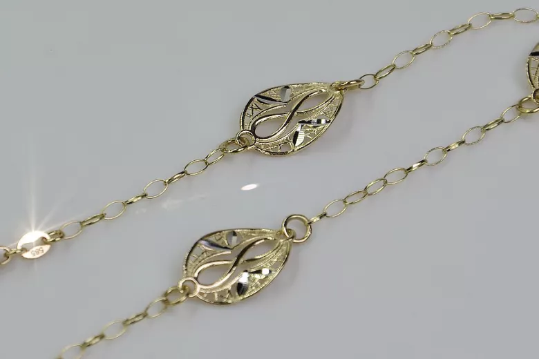 Pulsera Fantasía de Oro Blanco y Amarillo 14K con Diferentes Piedras cb072yw