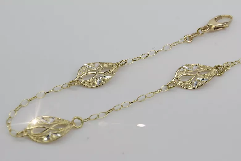 Fantasie Armband in 14K Gelb- & Weißgold, 18c cb072yw