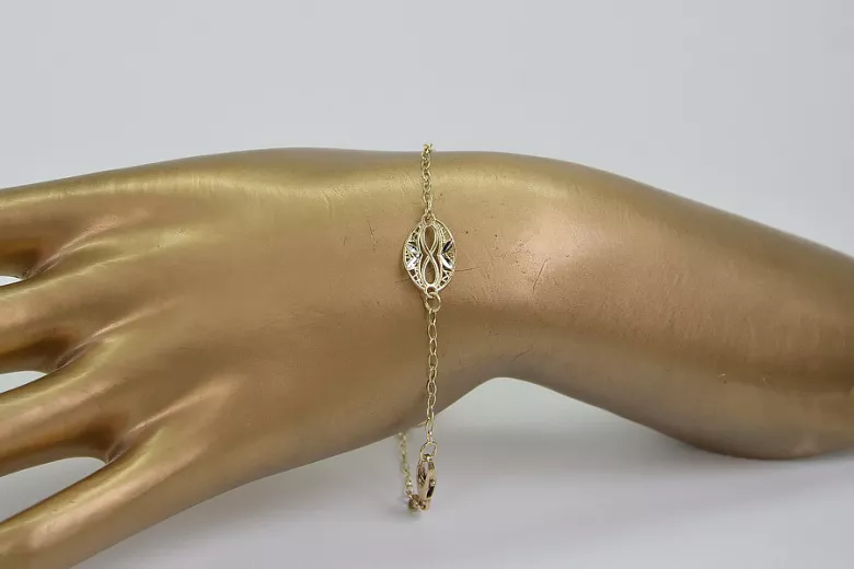 Pulsera Fantasía de Oro Blanco y Amarillo 14K con Diferentes Piedras cb072yw