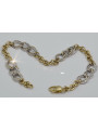 Pulsera de oro amarillo italiano de 14k con diamantes y zafiros. cb073