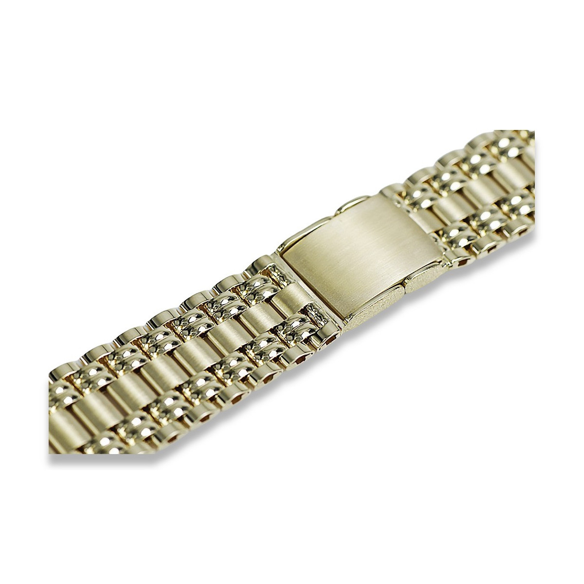 Pulsera de reloj de hombre de oro amarillo italiano de 14k mbw012y