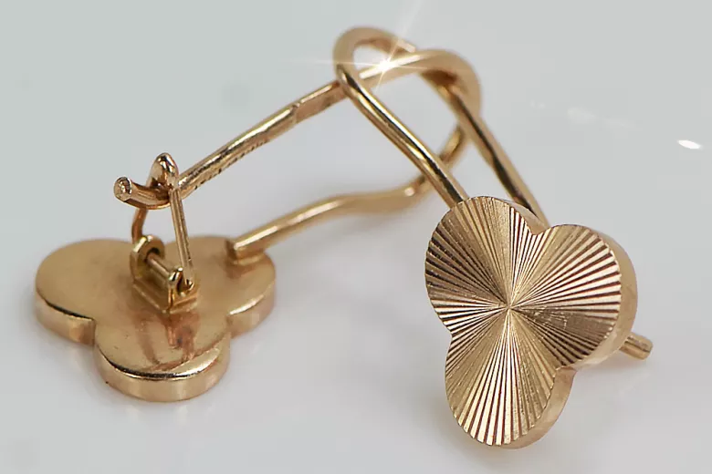 "Original Vintage 14K Rose Gold Leaf Earrings - No Stones" ven108 ven108