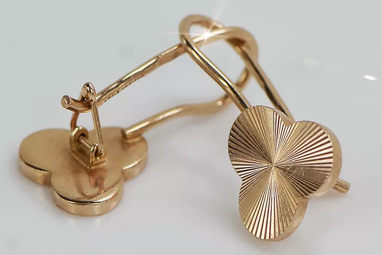 "Oryginalne Kolczyki Vintage z różowego złota 14k w kształcie liści" ven108 ven108