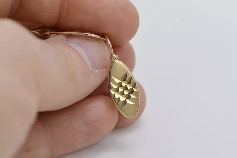 Elegantes Aretes de Hoja Antigua en Oro Rosa de 14k Sin Piedras ven117 ven117