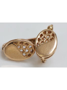 "Boucles d'oreilles ovales vintage en or rose 14 carats 585 sans pierres" ven123 ven123