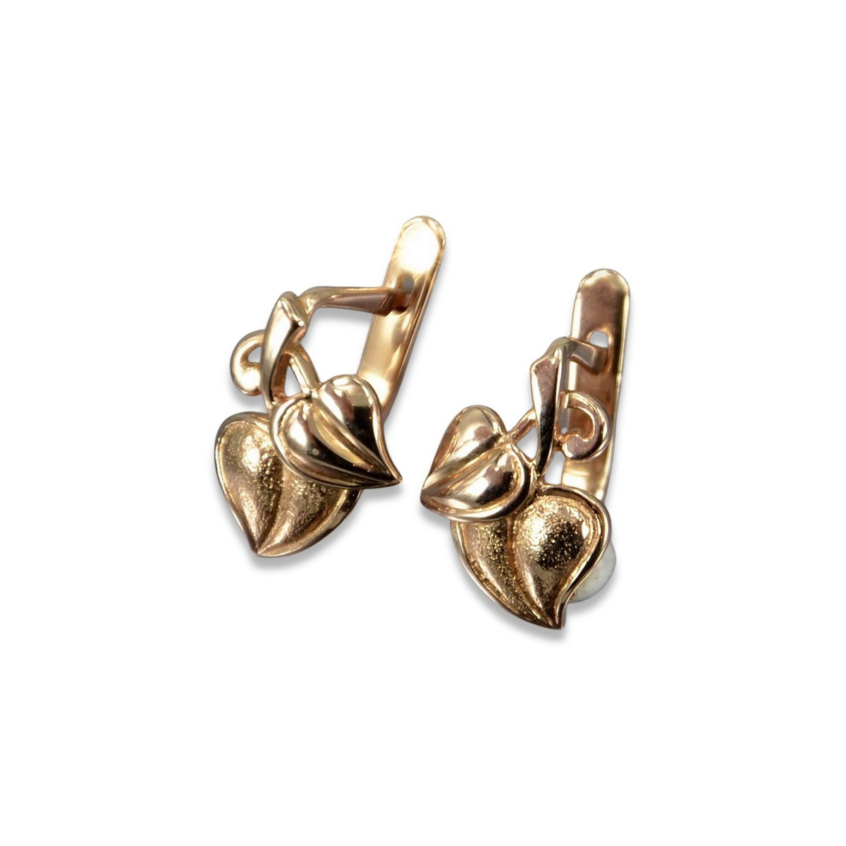 "Original Vintage 14K Rose Gold Leaf Earrings without Stones" ven142 ven142