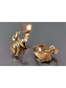 "Boucles d'oreilles vintage en or rose 14 carats 585 sans pierres" ven142 ven142