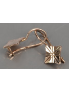 "Classic No Stones 14K 585 Rose Gold Square Earrings" ven156 ven156