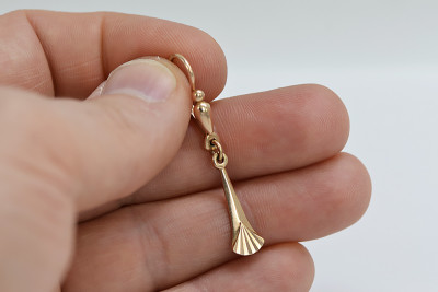 Boucles d'oreilles suspendues vintage en or rose 14 carats 585 sans pierres ven160 ven160