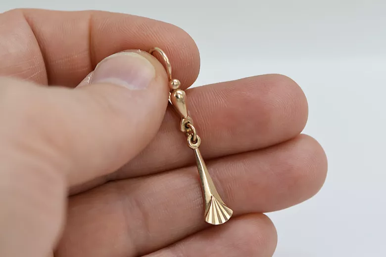 "Aretes Colgantes Antiguos Sin Piedras en Oro Rosa de 14k 585" ven160 ven160