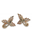 "Boucles d'oreilles feuille d'érable en or rose 14 carats 585 vintage sans pierres" ven177 ven177