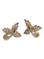 "Boucles d'oreilles feuille d'érable en or rose 14 carats 585 vintage sans pierres" ven177 ven177