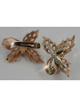 "Boucles d'oreilles feuille d'érable en or rose 14 carats 585 vintage sans pierres" ven177 ven177