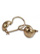 "No Stones Original Vintage 14K Rose Gold Ball Earrings" ven178 ven178