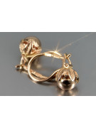 "No Stones 14K Rose Gold Vintage Ball Earrings" ven180 ven180