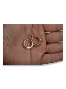 "No Stones 14k Rose Pink Gold Vintage Hoop Earrings" ven183 ven183