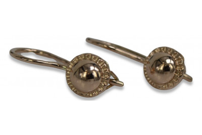 "Aretes de Bola Vintage en Oro Rosa Antiguo 14k sin Piedras" ven191 ven191
