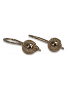 "Classic No Stones 14k Rose Gold Vintage Ball Earrings" ven191 ven191