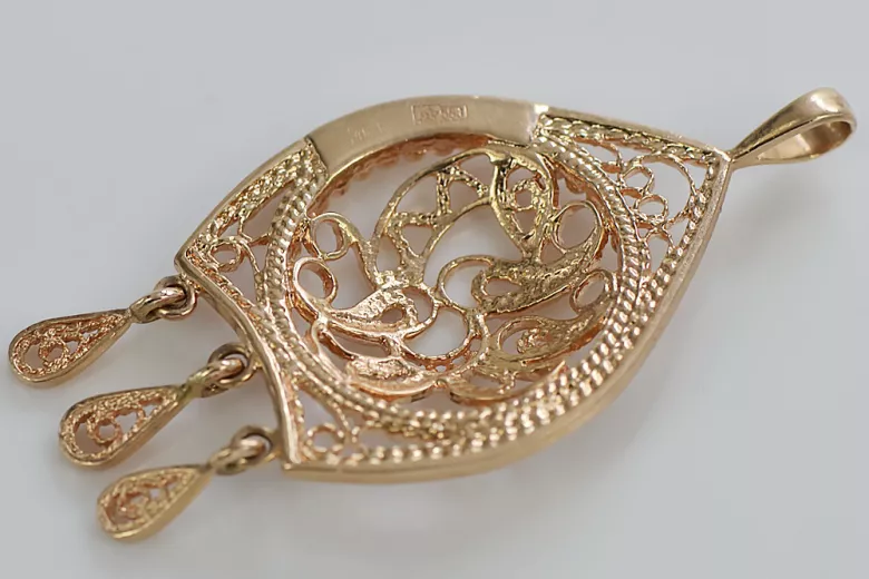 "Authentic Vintage 14K Rose Gold Pendant without Stones" vpn020 vpn020
