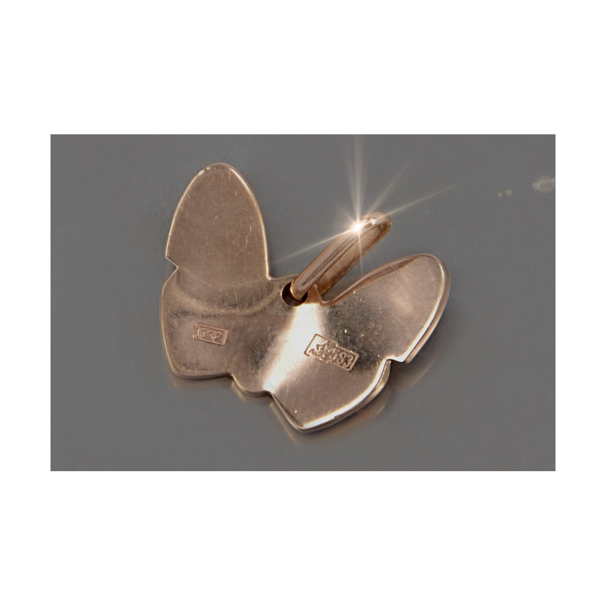 "Classic Butterfly Pendant in Original 14K Rose Gold - No Stones" vpn022 vpn022