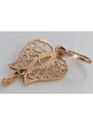 "Pendentif Feuille Vintage en Or Rose 14 Carats 585, Sans Pierres" vpn025 vpn025