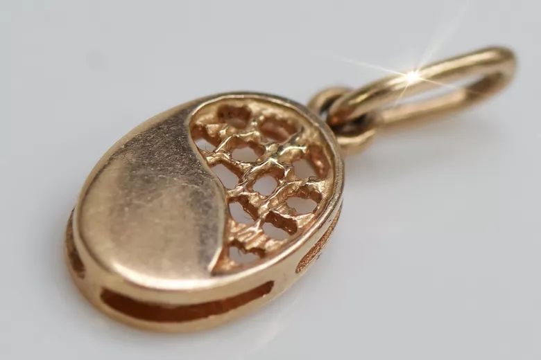 Original Vintage 14K Rose Gold Leaf Pendant with No Stones vpn027 vpn027