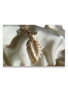 "Pendentif feuille vintage en Or rose 14 carats 585 sans pierres" vpn028 vpn028