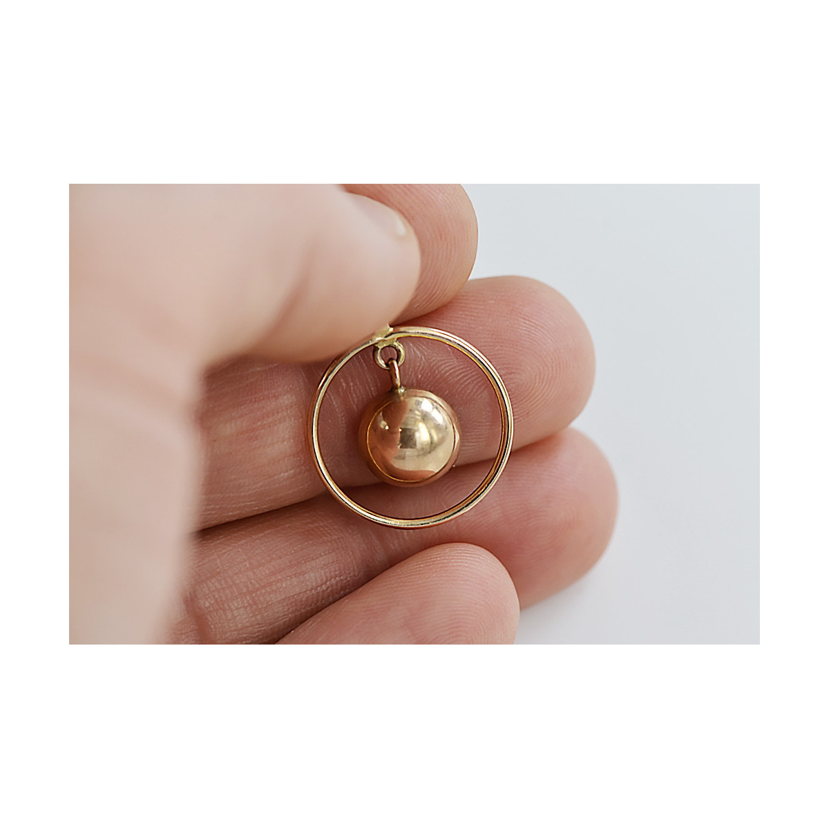 "No Stones, Original Vintage 14K Rose Gold Circle Pendant" vpn031 vpn031