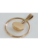 "No Stones, Original Vintage 14K Rose Gold Circle Pendant" vpn031 vpn031