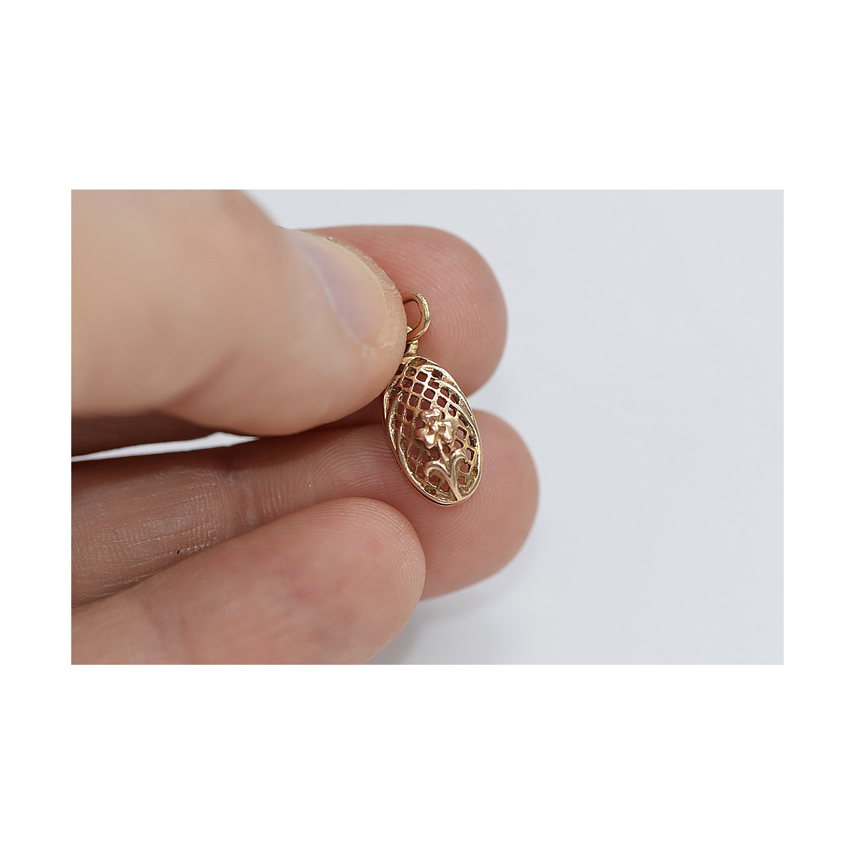 "Vintage 14K 585 Rose Gold Flower Pendant with No Stones" vpn036 vpn036