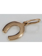 "No Stones Original Vintage 14K Rose Gold Horseshoe Pendant" vpn052 vpn052