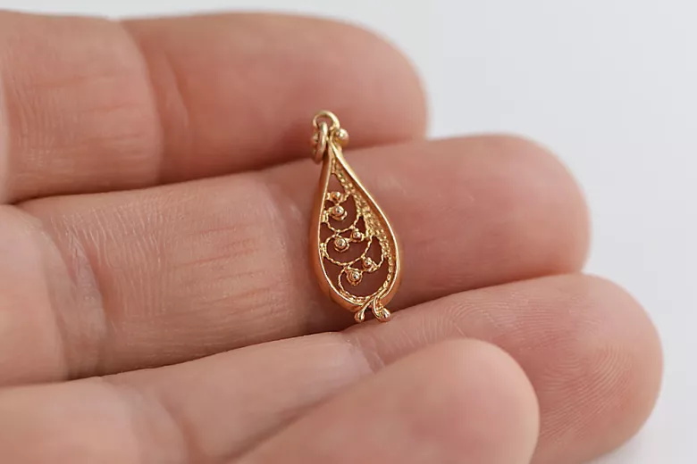 "Original Vintage 14K Rose Gold Fish Pendant with No Stones" vpn063 vpn063