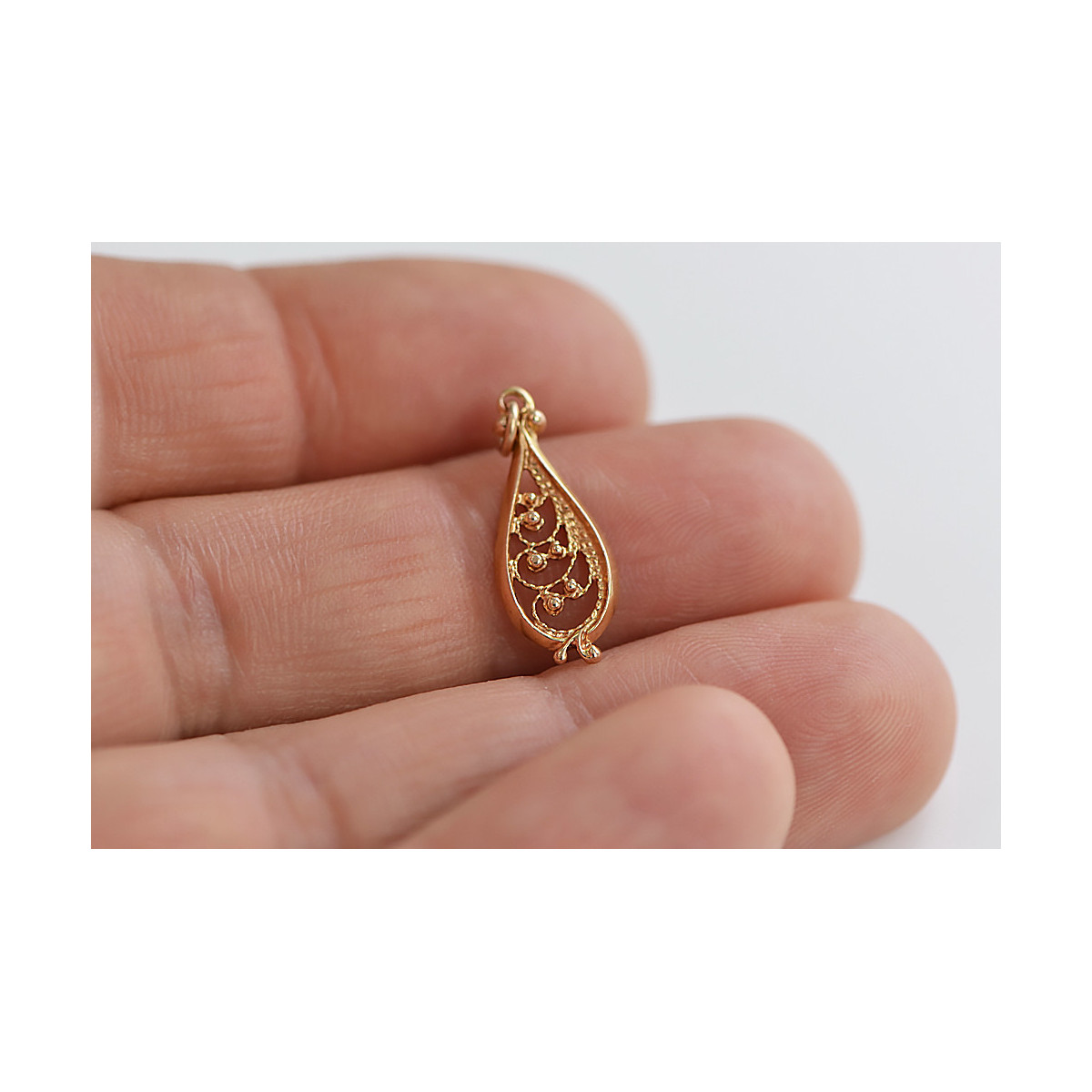 "Original Vintage 14K Rose Gold Fish Pendant with No Stones" vpn063 vpn063