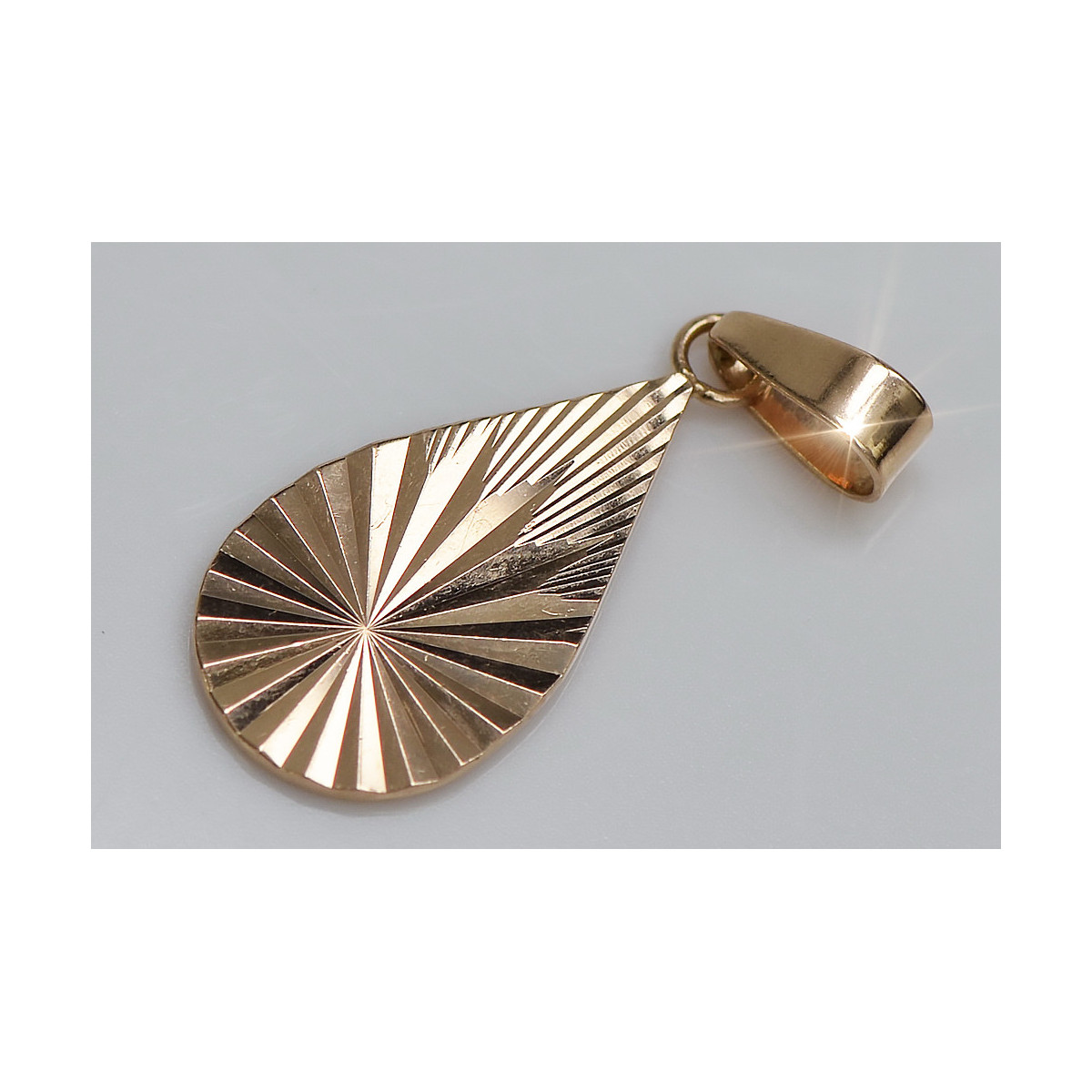 "Pendentif feuille vintage en or rose 14 carats 585, sans pierres précieuses" vpn066 vpn066