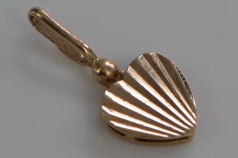 "Adorable Colgante de Corazón Vintage en Oro Rosa Antiguo de 14k Sin Piedras" vpn070 vpn070