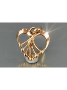 "Pendentif Coeur Vintage en Or Rose 14 Carats 585 sans Pierres" vpn076 vpn076