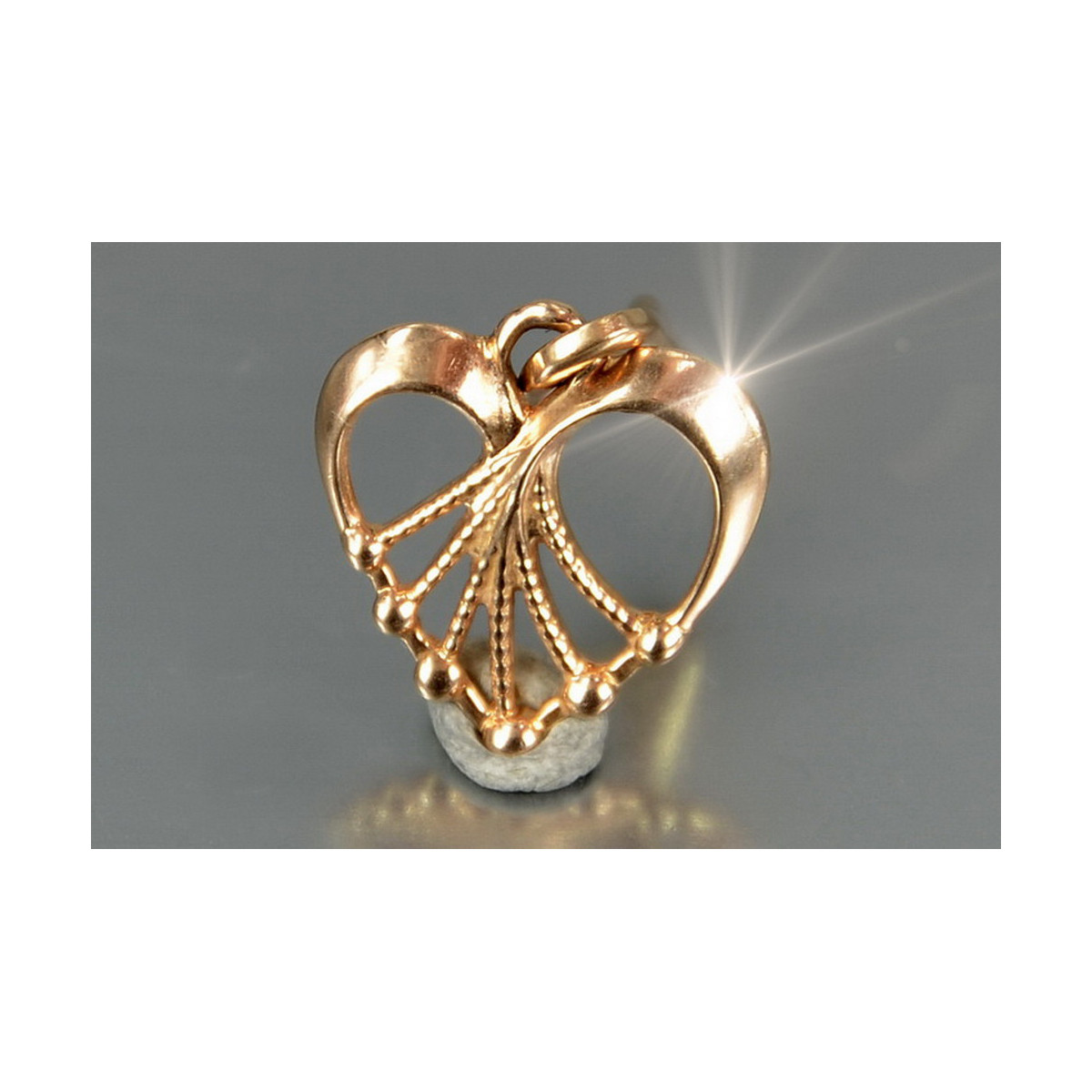 "Pendentif Coeur Vintage en Or Rose 14 Carats 585 sans Pierres" vpn076 vpn076