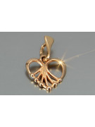 "Pendentif Coeur Vintage en Or Rose 14 Carats 585 sans Pierres" vpn076 vpn076